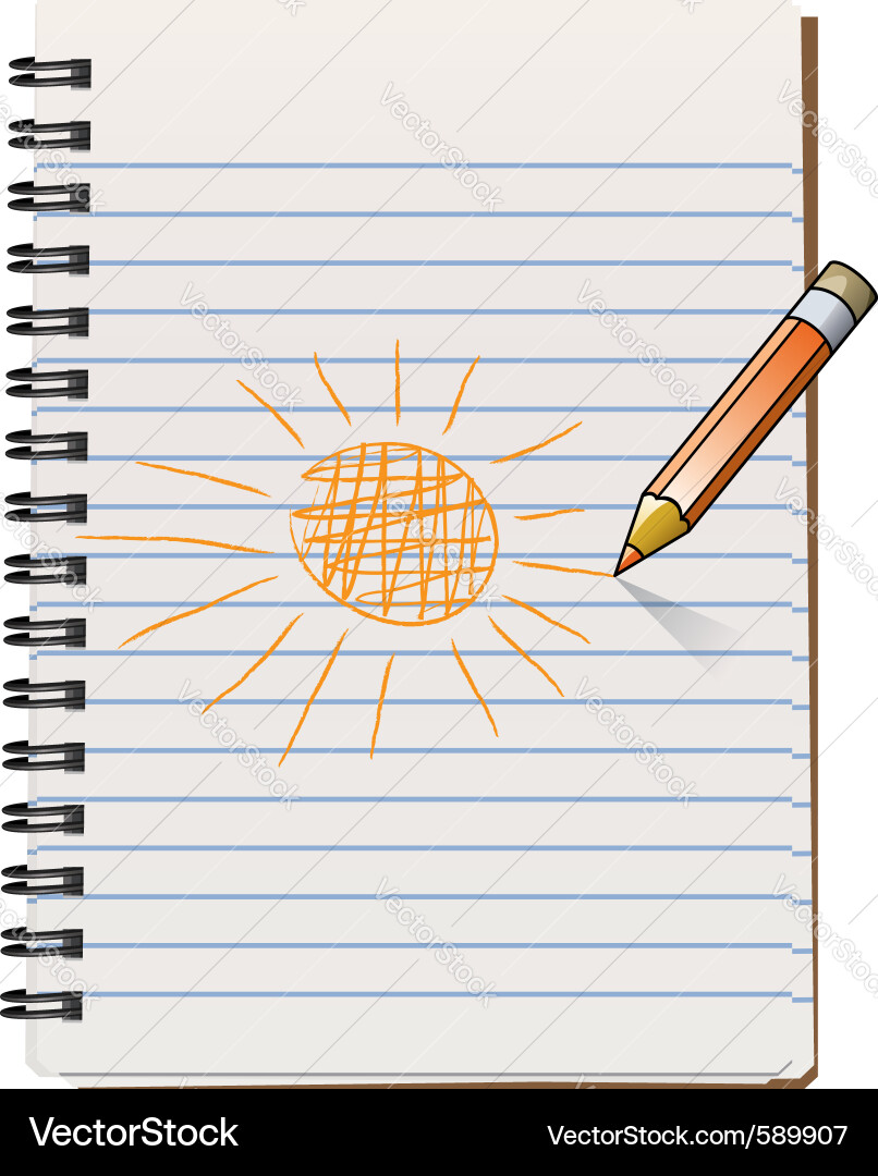 Notepad with pencil Royalty Free Vector Image - VectorStock