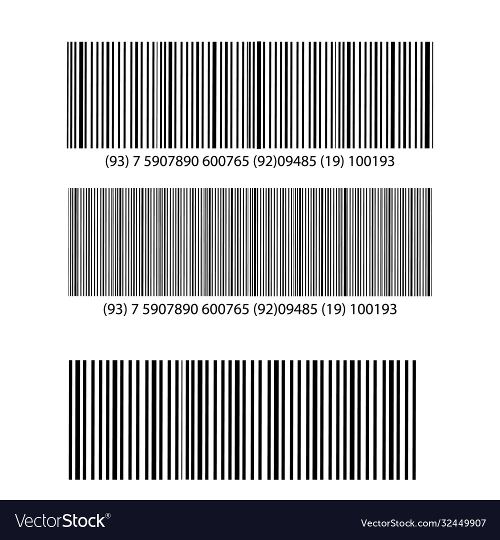 Realistic bar code icon a modern simple flat