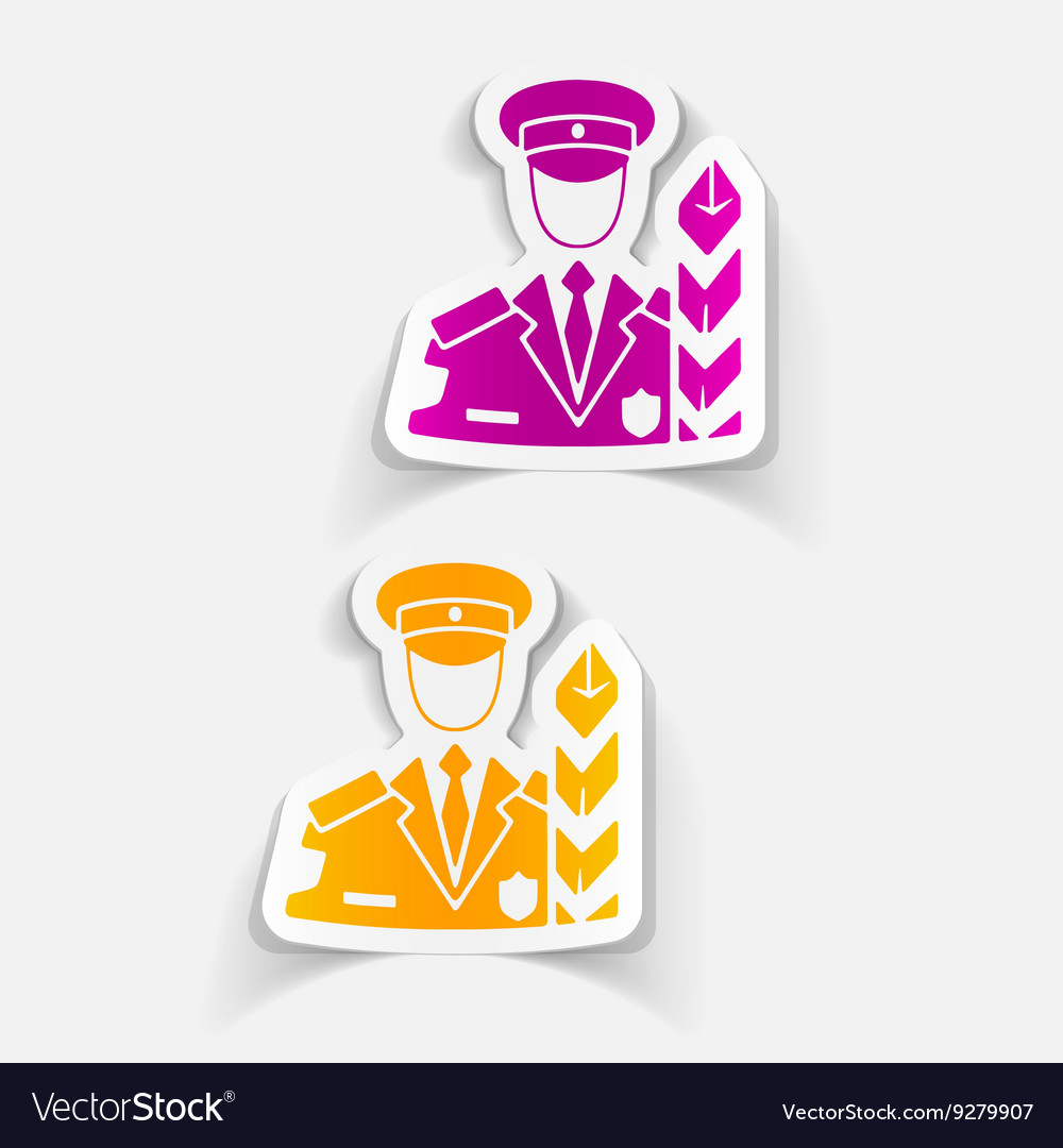 Realistic design element customs inspector