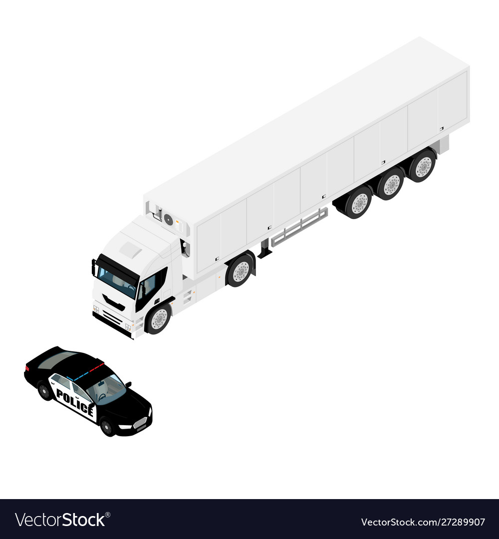 Refrigerated Cargo Truck Stopped