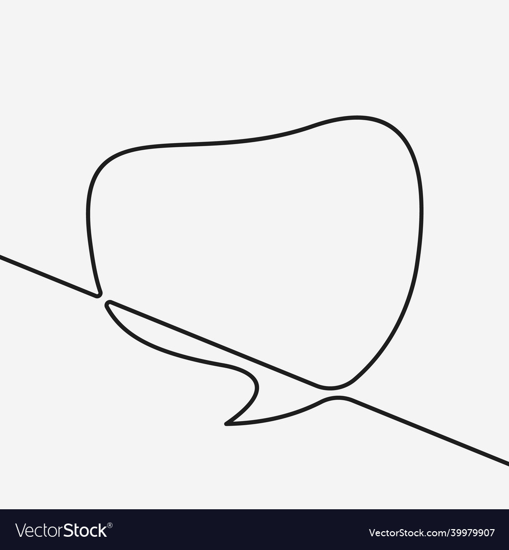 Speech bubble continuous line drawing flow liquid vector image Speech bubble continuous line drawing flow liquid