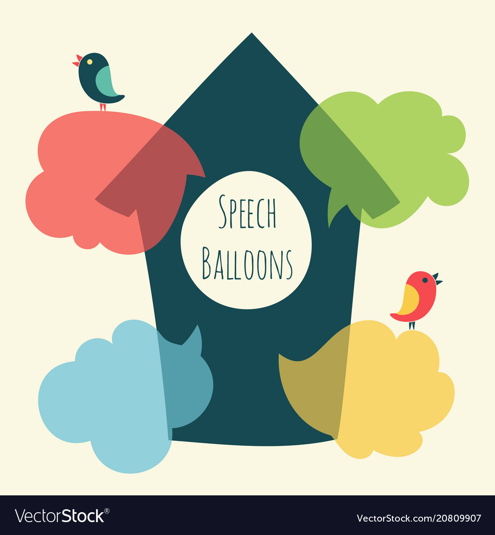 Speech bubble with bird and nesting box vector image Speech bubble with bird and nesting box