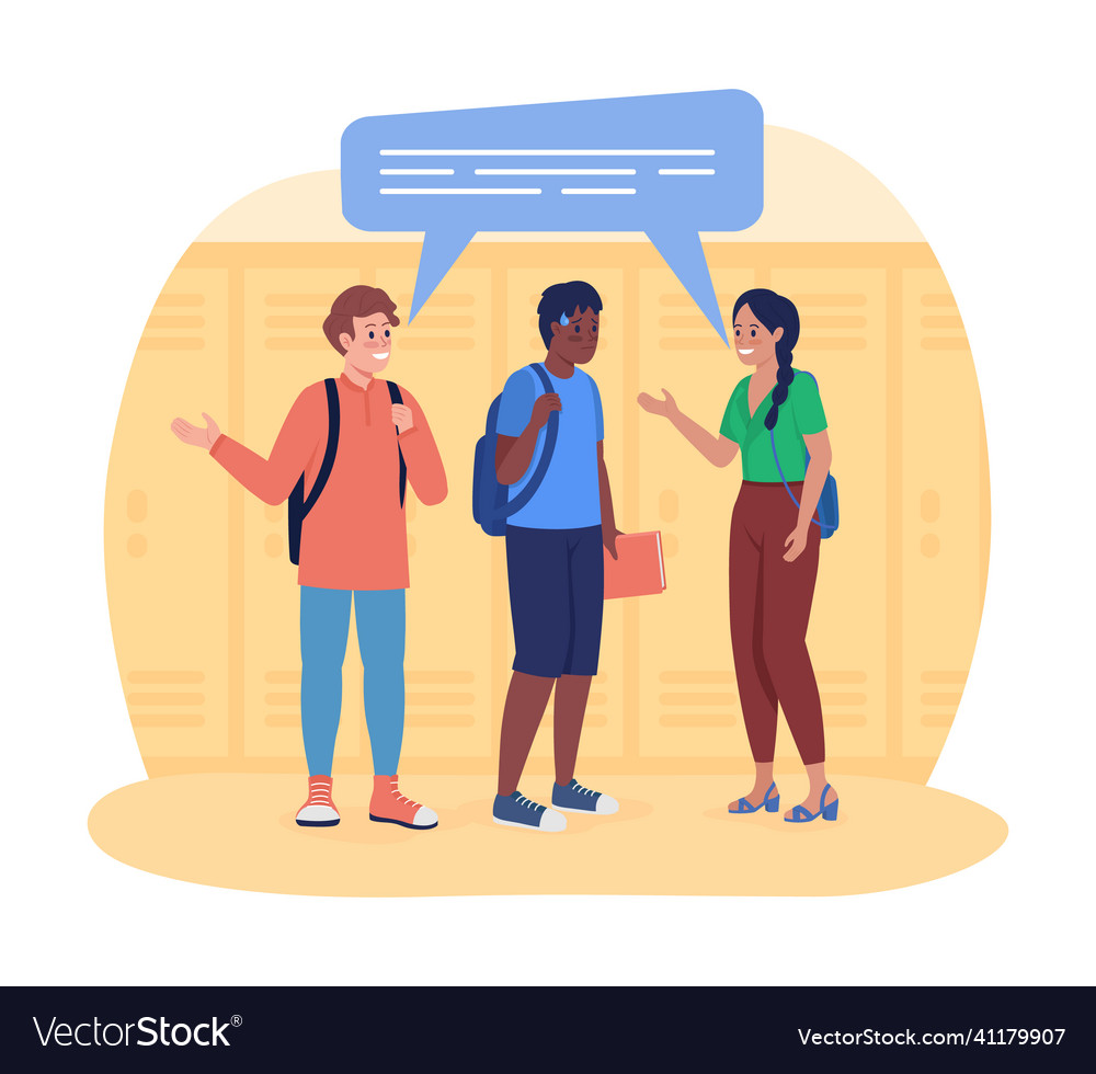 Suffering from social anxiety in school 2d Vector Image