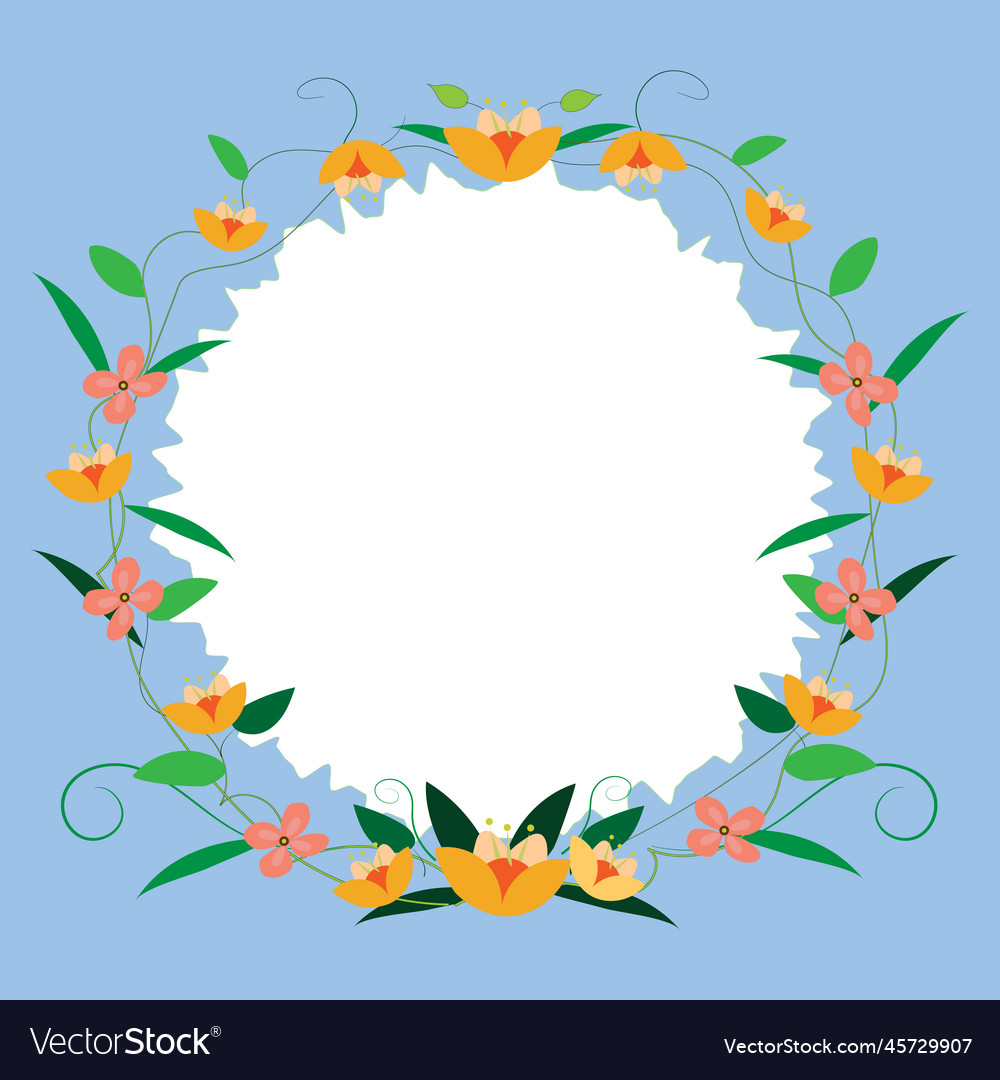 Text frame surrounded with assorted flowers Vector Image Text frame surrounded with assorted flowers