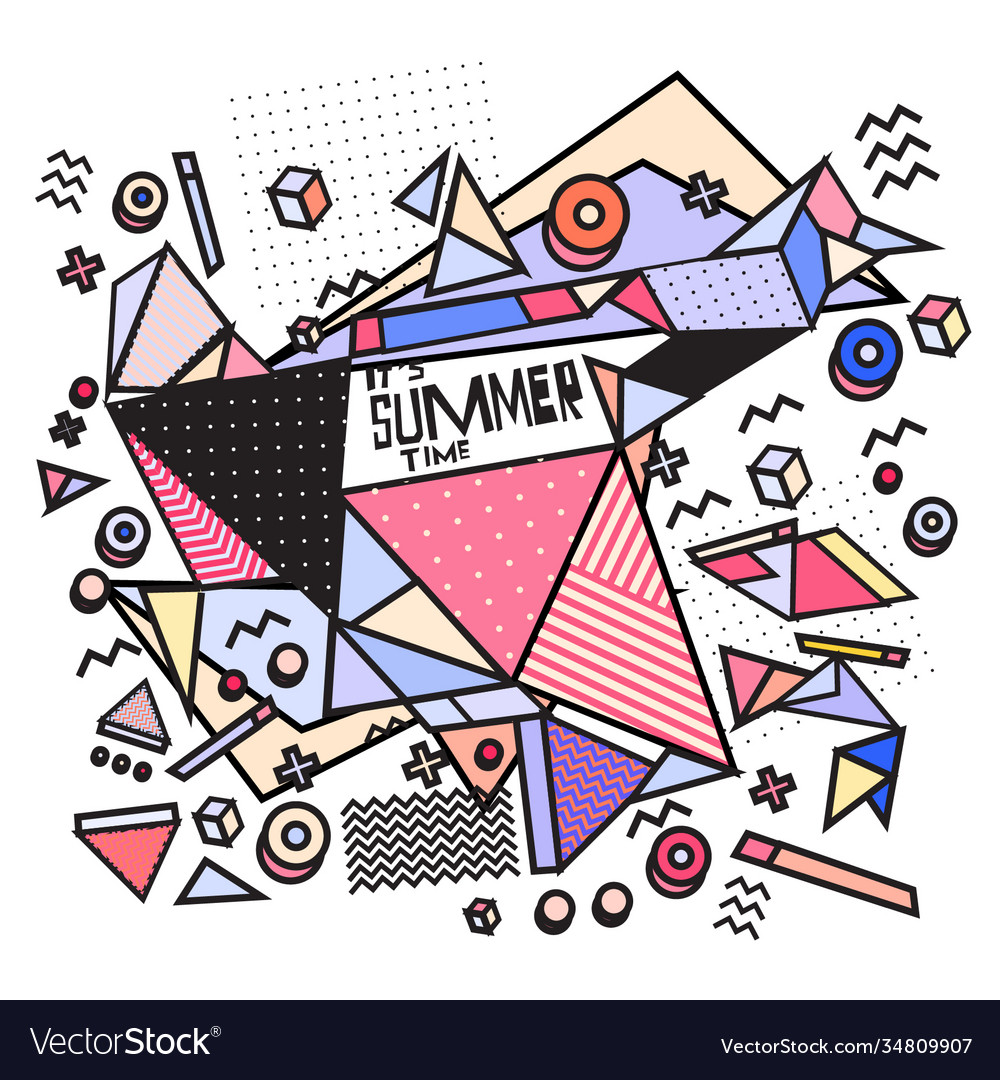 Triangle geometric forms for summer events vector image Triangle geometric forms for summer events