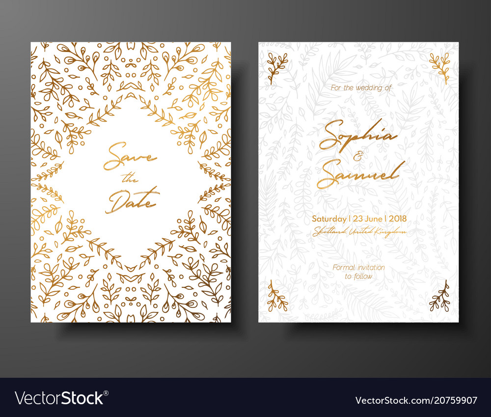 Wedding vintage invitationsave the date card with Vector Image