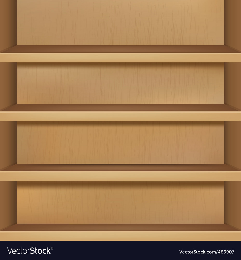 Wooden Empty Bookshelf Royalty Free Vector Image