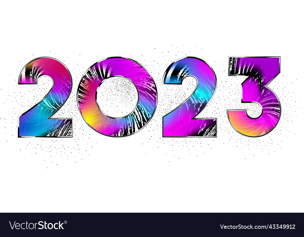 Abstract gradient halftone 2023 number design