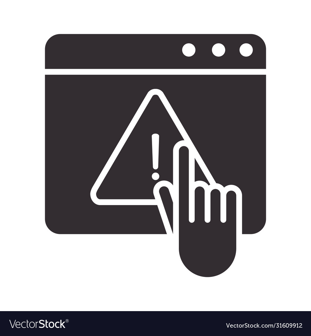 Alert icon website click warning button