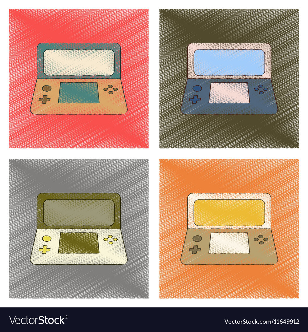 Assembly flat shading style icon game console