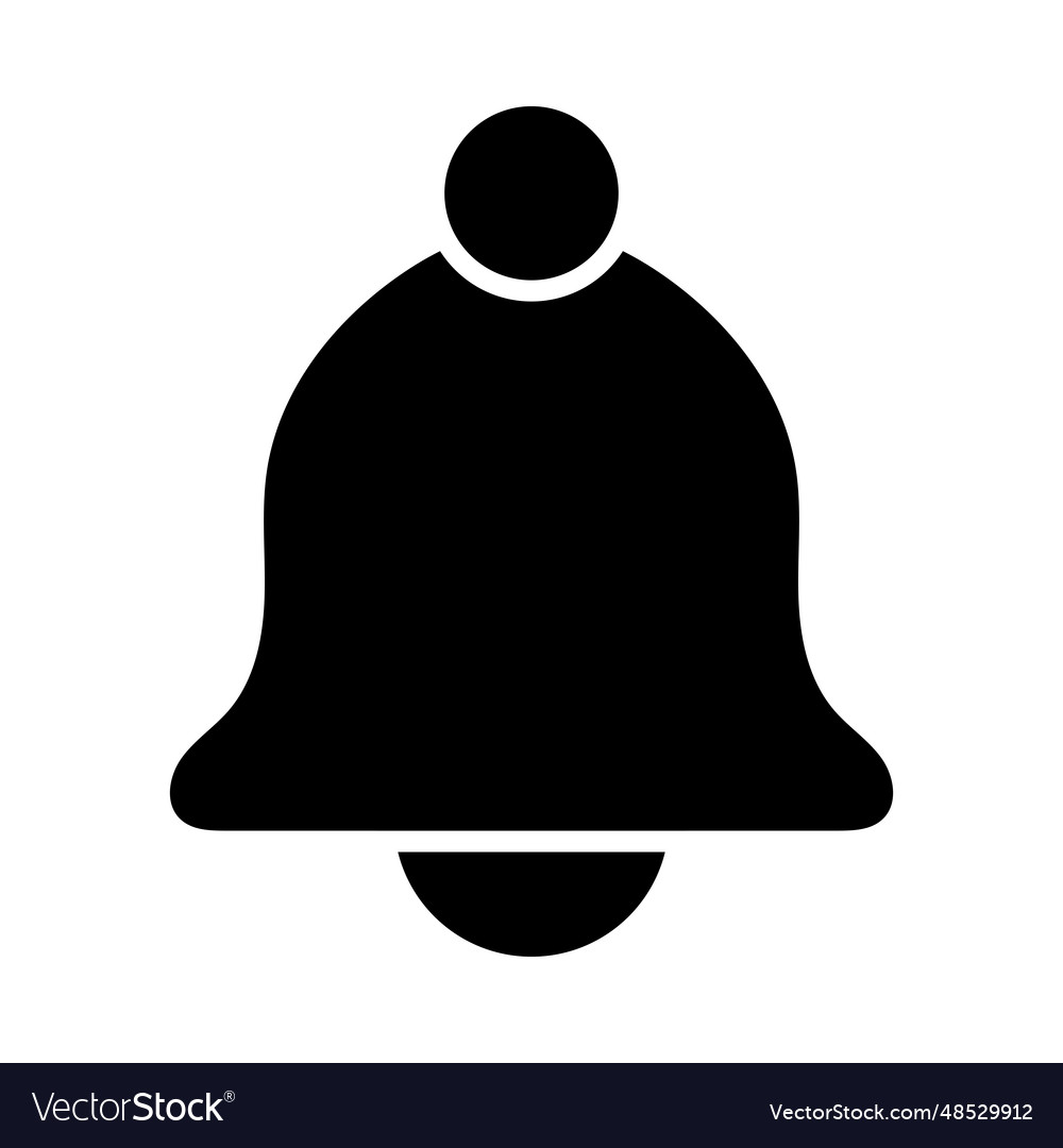 Bell glyph icon for personal and commercial use Vector Image