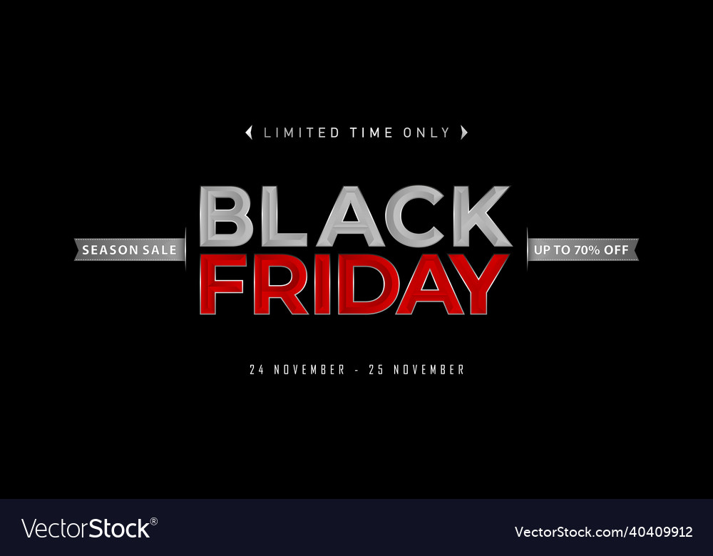 Black friday white and red Royalty Free Vector Image