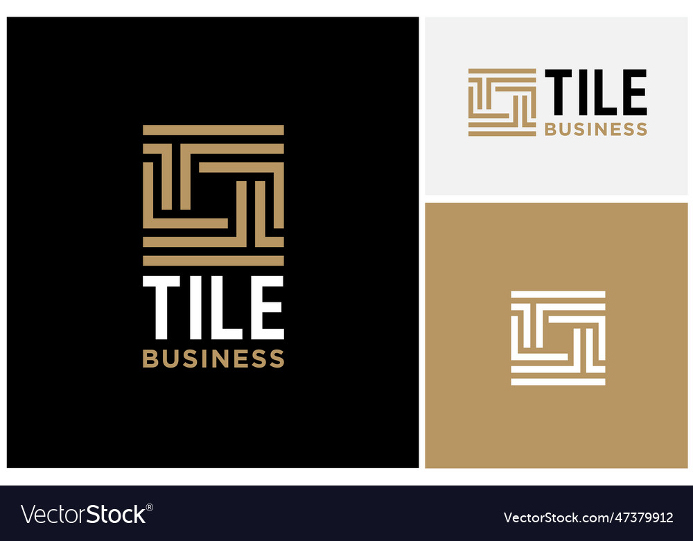 Classic letter t tile square line pattern logo