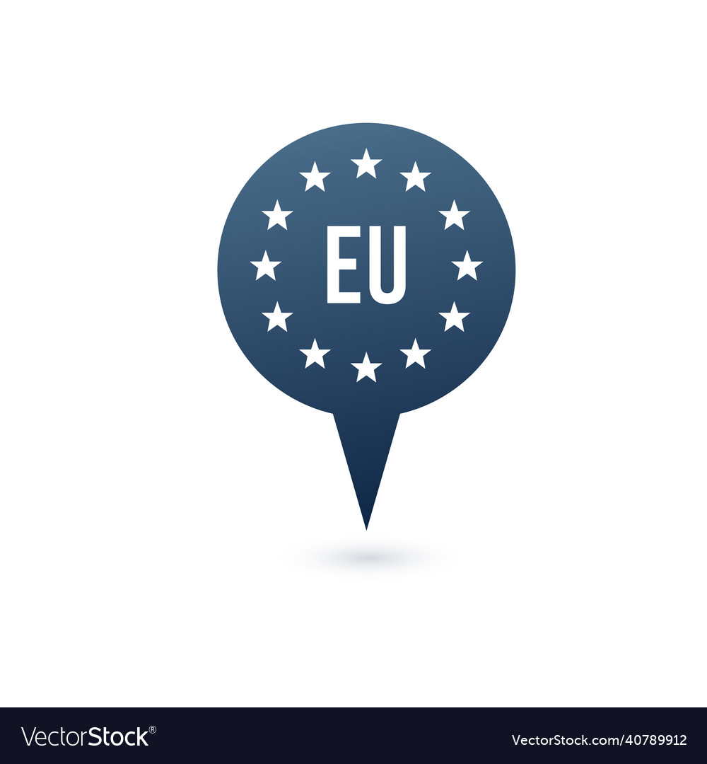 Eu flag icon marker or map pointer european union