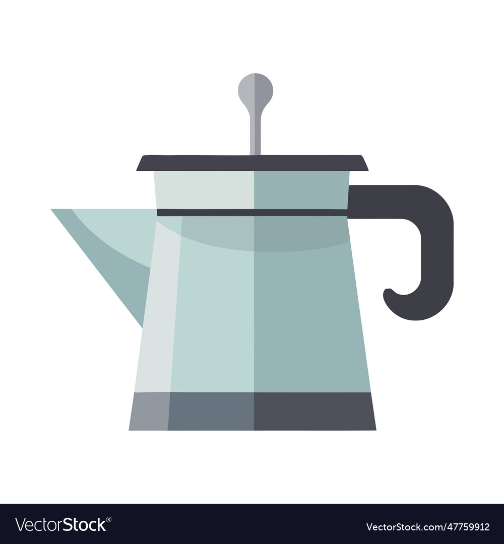 Hot tea in shiny teapot with handle Royalty Free Vector