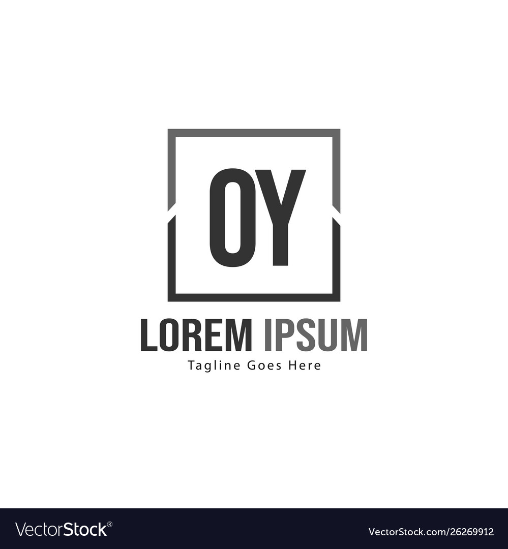 Initial oy logo template with modern frame