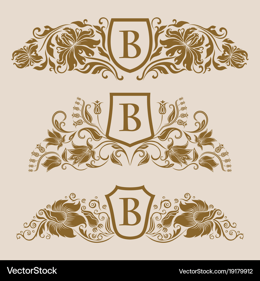 Monogram logos set Royalty Free Vector Image - VectorStock