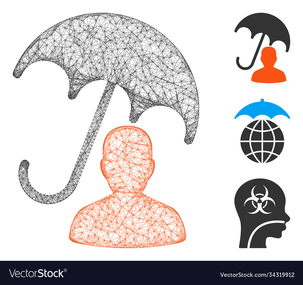 Patient care umbrella polygonal web mesh