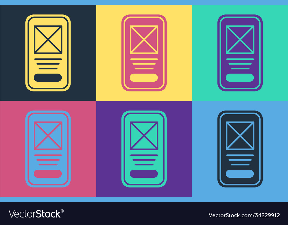 Pop art ui or ux design icon isolated on color