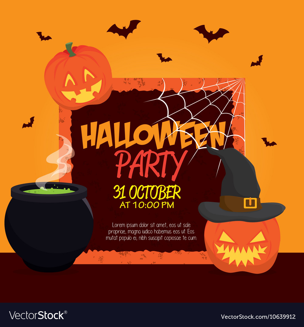 Poster Halloween Party mit Kürbis Design