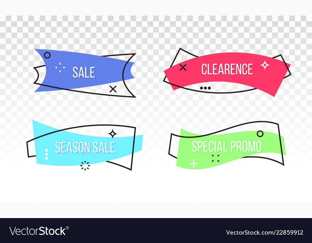 Sale Discount Promo Banner Tag Ribbon Royalty Free Vector