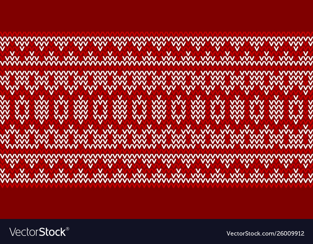 Seamless red and white knitted background