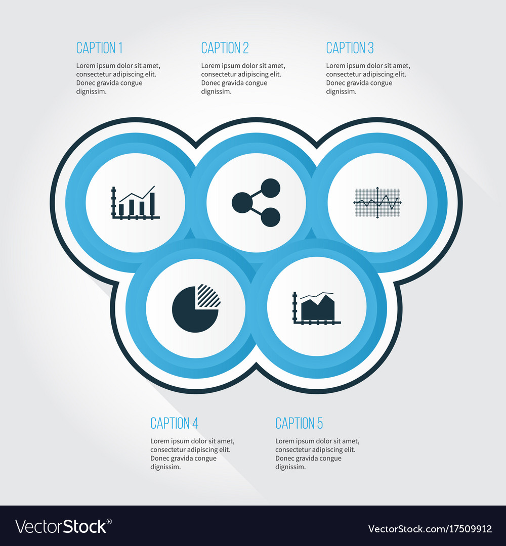 Set of graphs diagrams and statistics icons