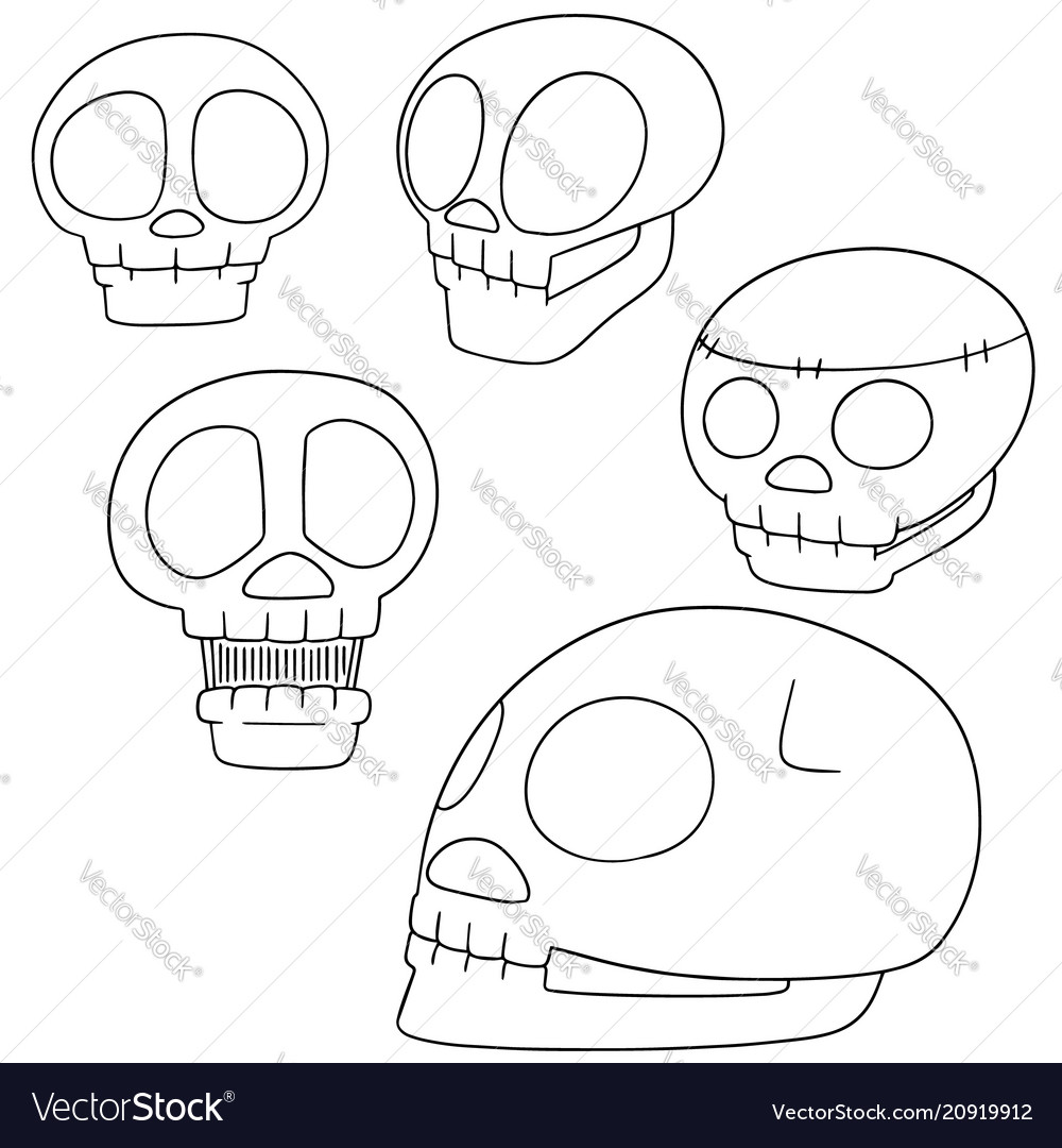 Set Totenkopf Karikatur vector image Set Totenkopf Karikatur