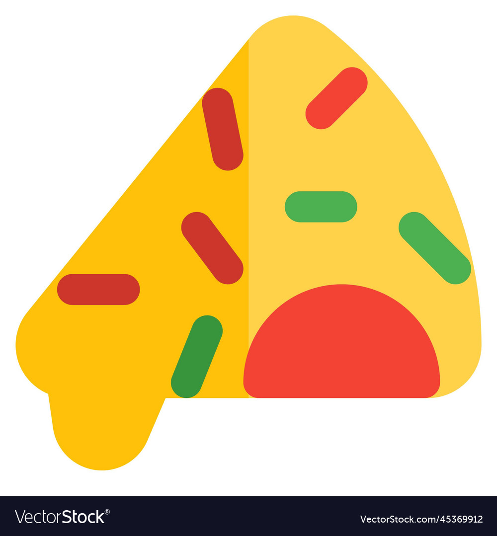 Slice of cheese melting pizza Royalty Free Vector Image