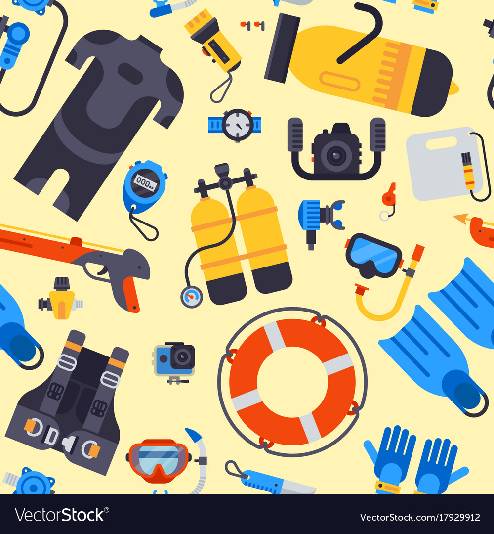 Spearfishing scuba diving underwater sea diver Vector Image