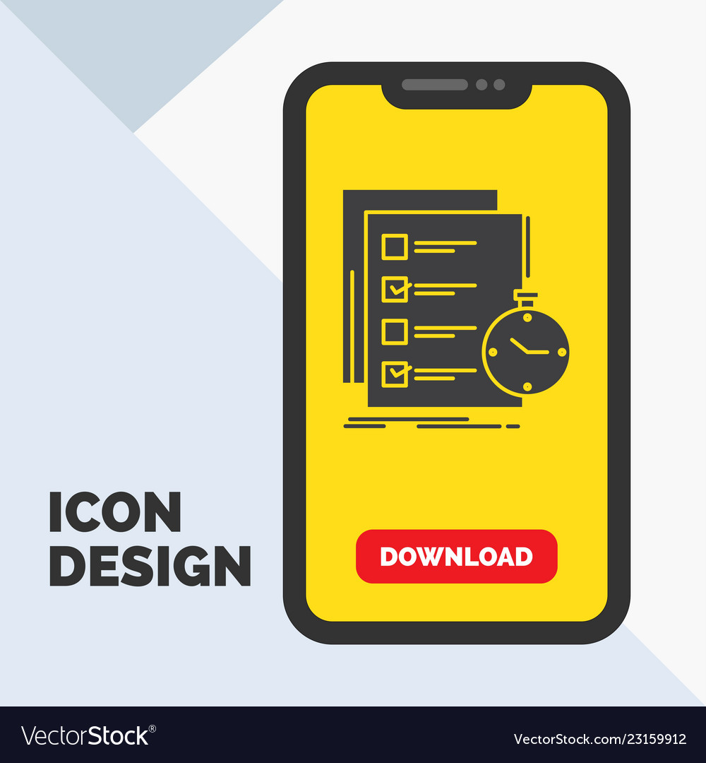 Todo task list check time glyph icon in mobile