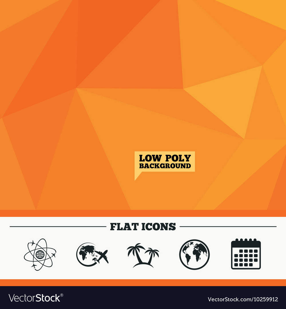 Travel trip icon airplane world globe symbols