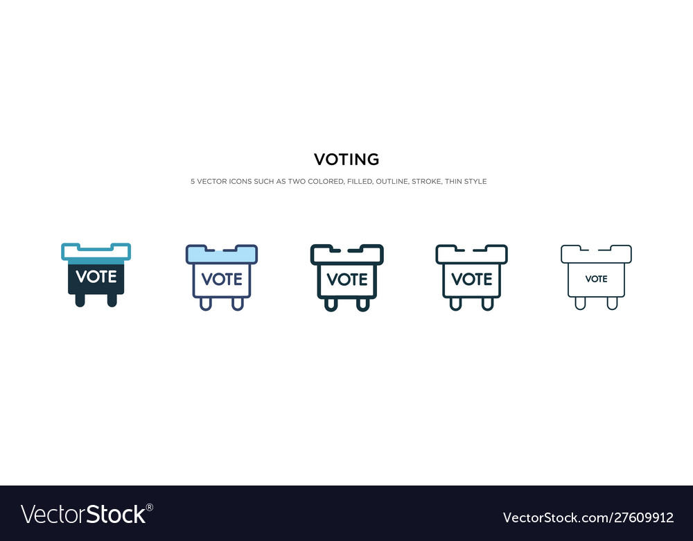 Voting icon in different style two colored