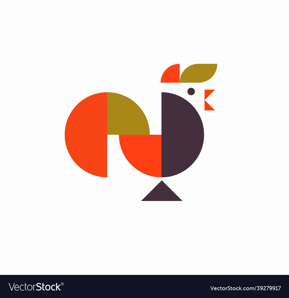 Abstract geometrical chicken logo