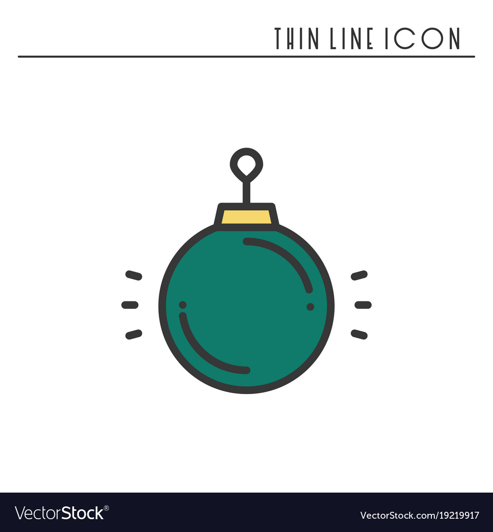 Christmas ball thin line icon new year