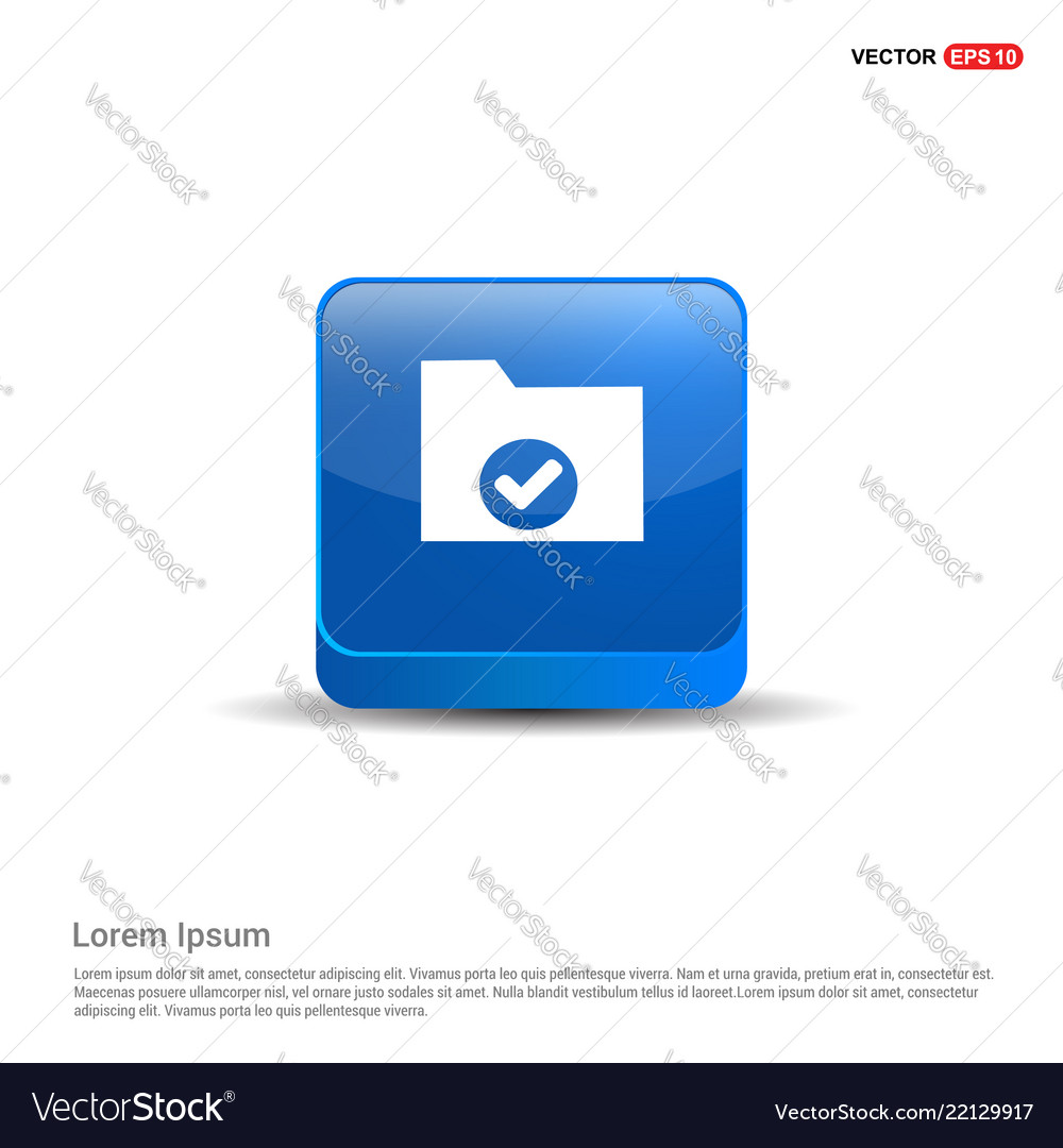 Computer folder icon - 3d blue button vector image Computer folder icon - 3d blue button