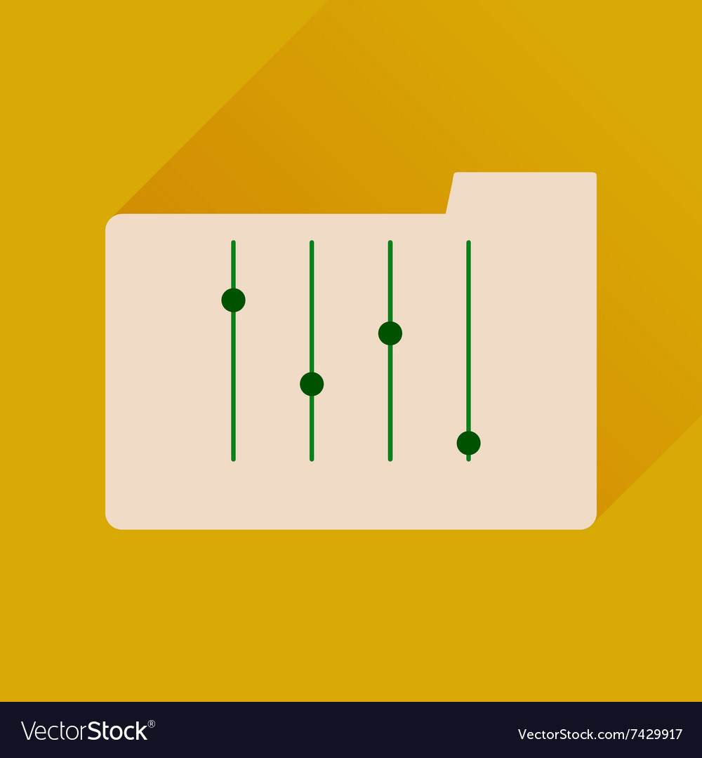Flat icon with long shadow folder equalizer