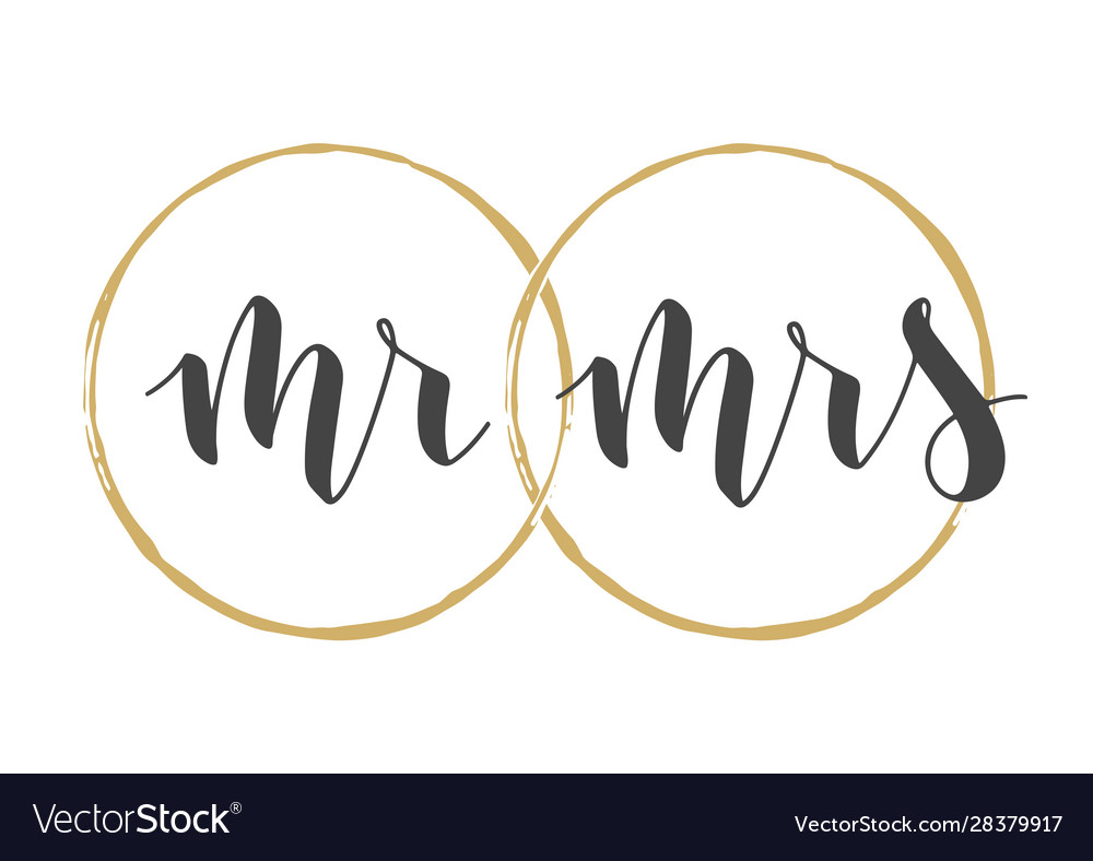 Handwritten lettering mr and mrs