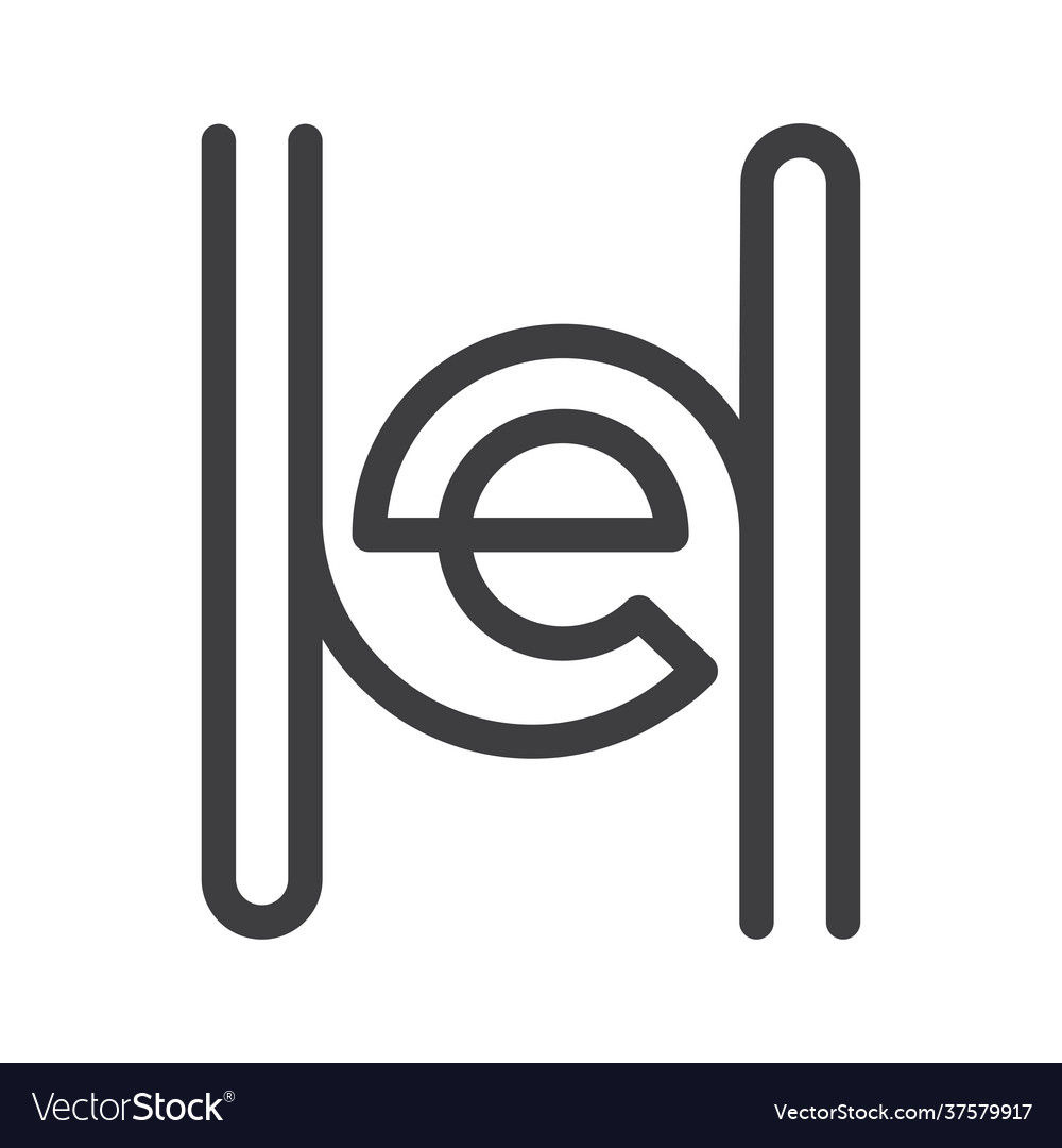 Initial letter eh or he logo designinitial Vector Image