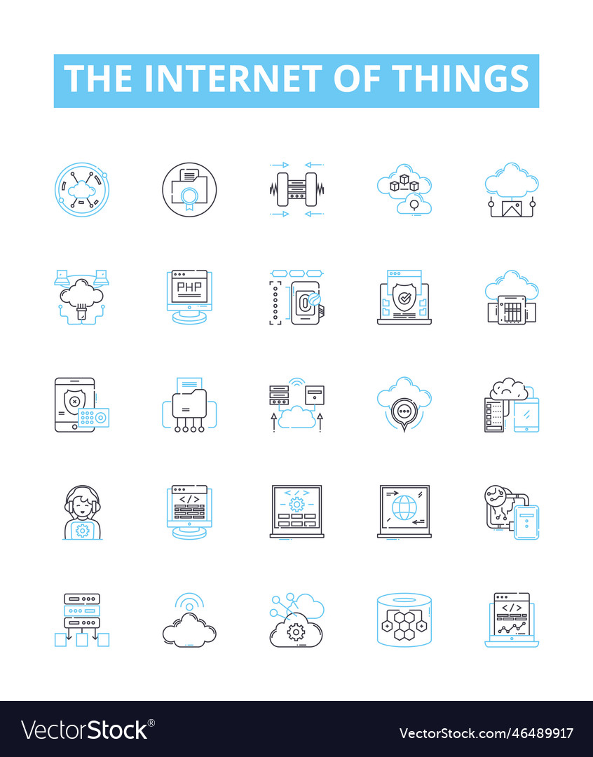 Internet of things line icons set iot vector image Internet of things line icons set iot