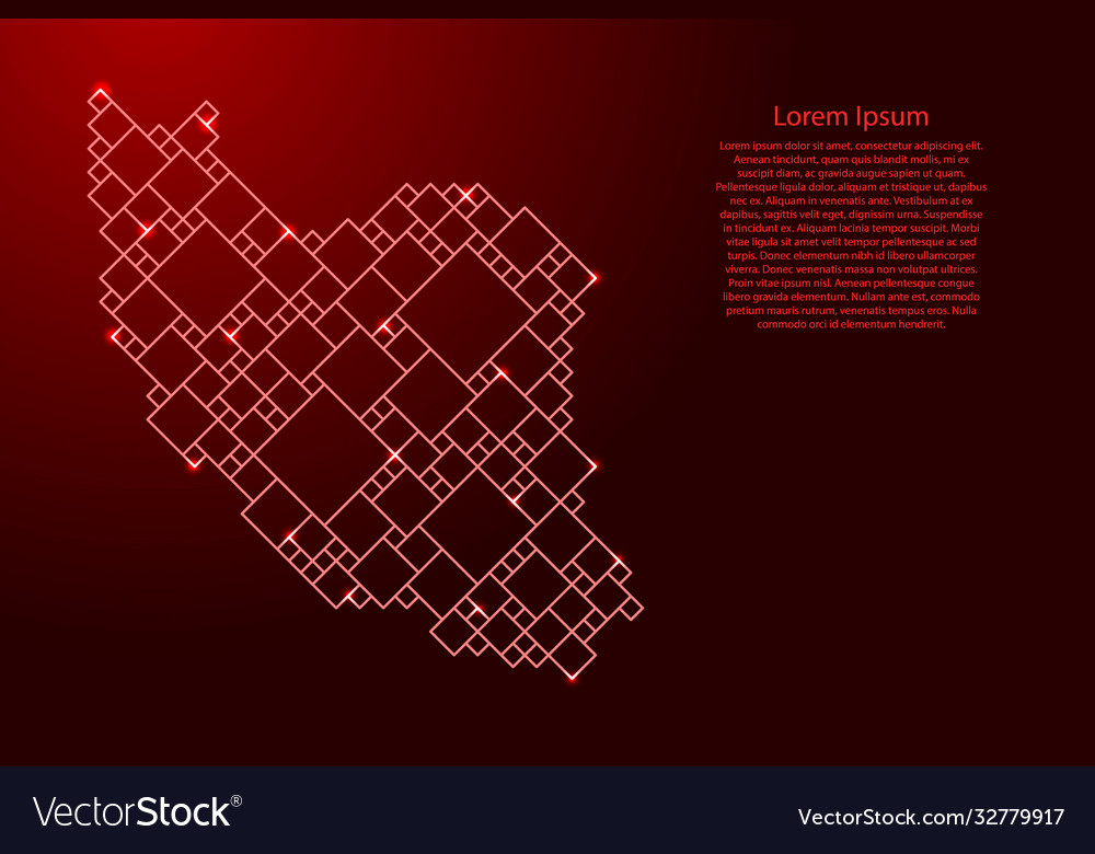 Iran map from red pattern a grid squares vector image Iran map from red pattern a grid squares
