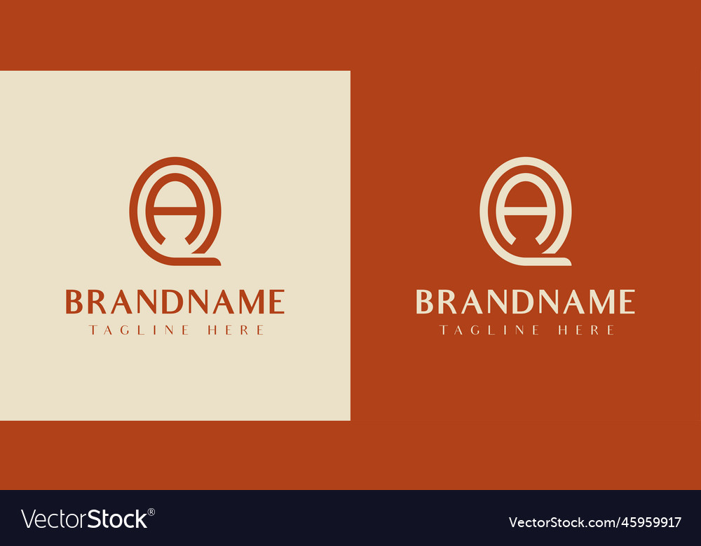 Letter qa or aq oval logo suitable for any vector image Letter qa or aq oval logo suitable for any