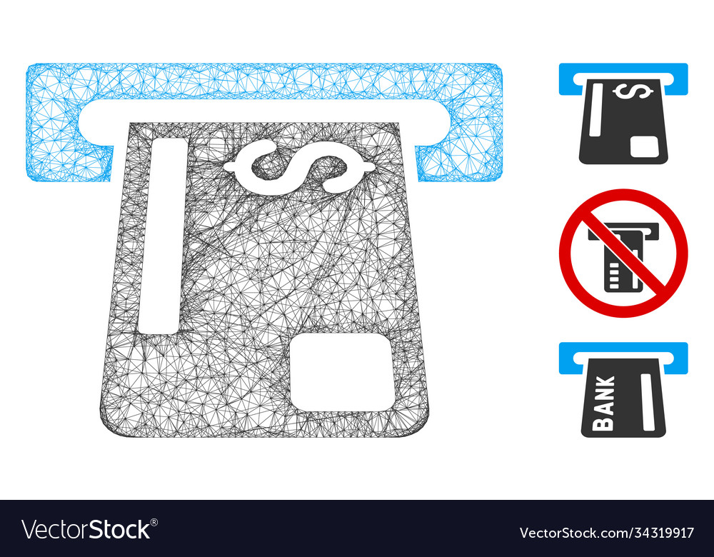 Payment terminal polygonal web mesh vector image Payment terminal polygonal web mesh