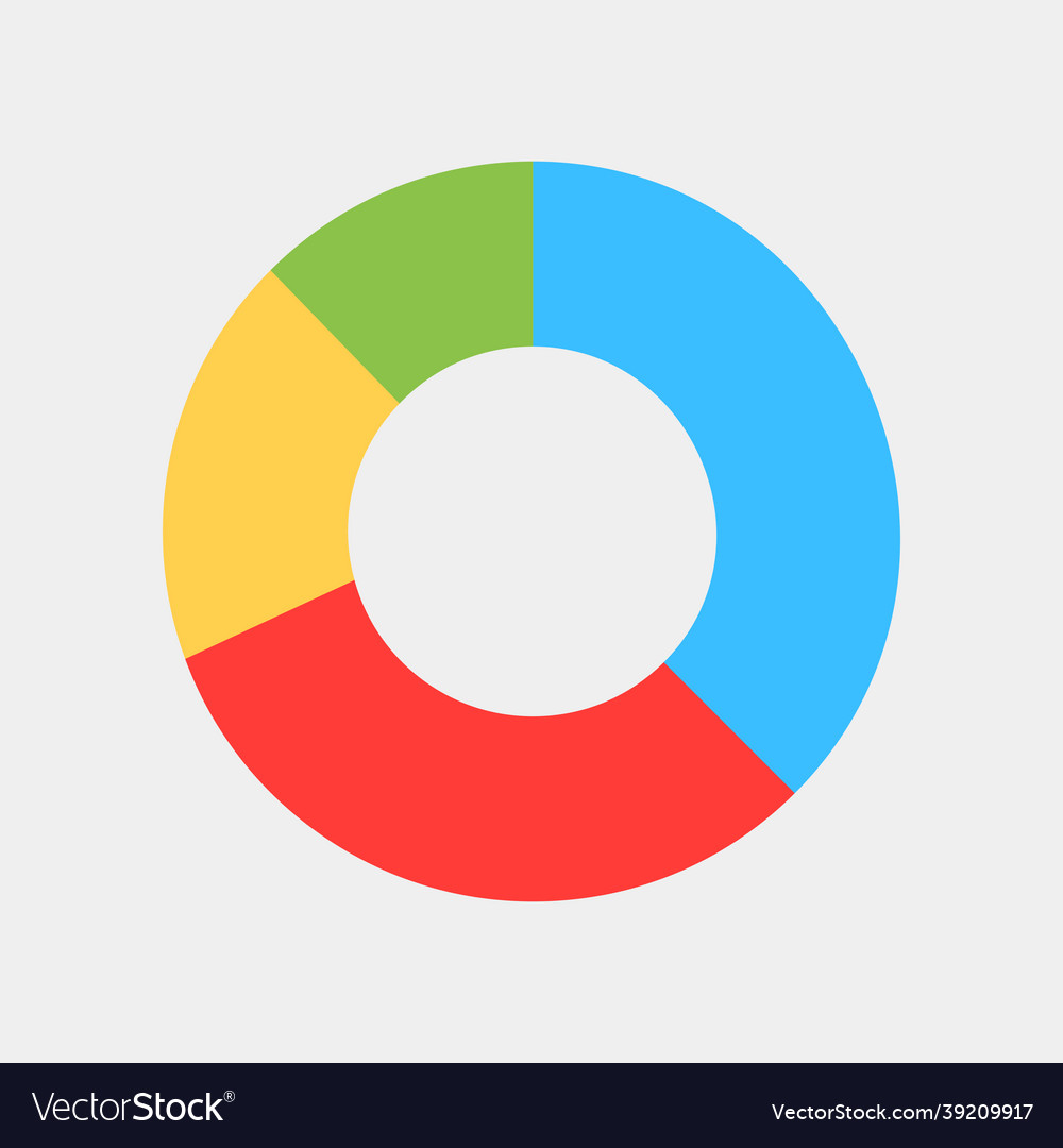Pie chart icon in flat style for any projects vector image Pie chart icon in flat style for any projects