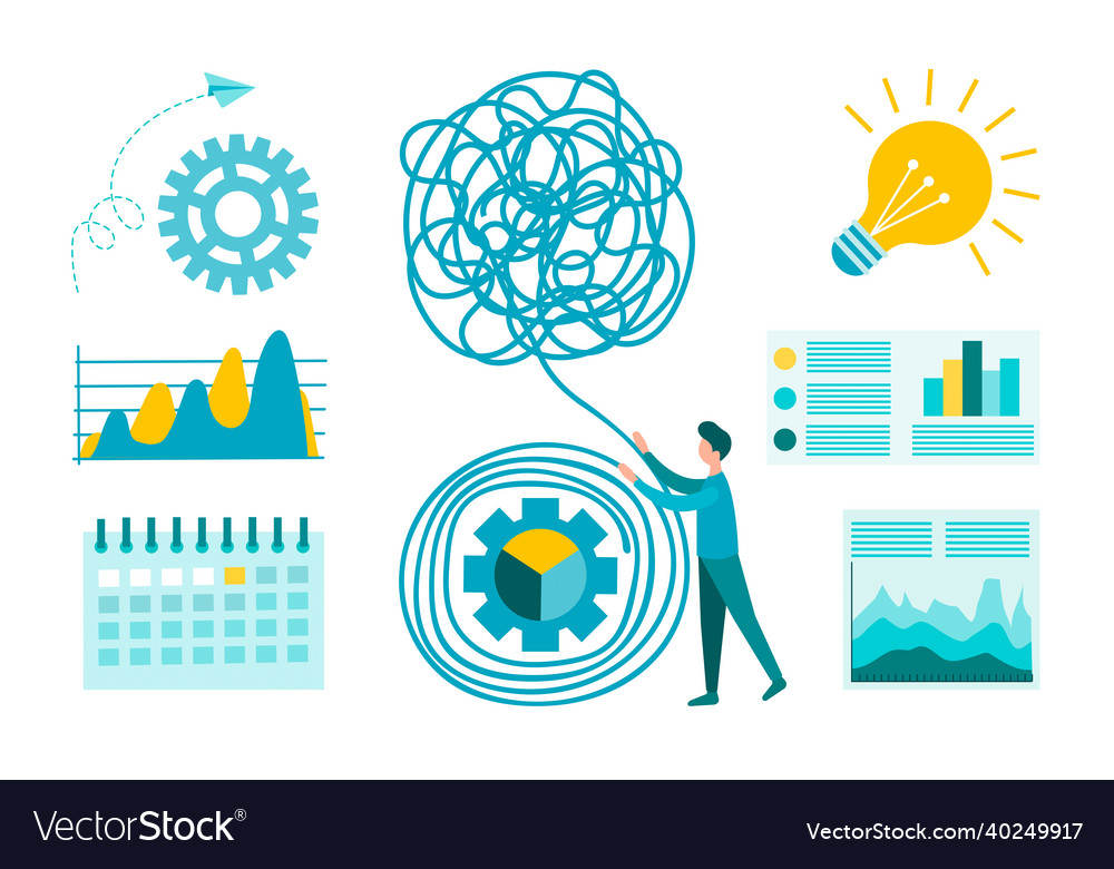 Problem solving planning and organization vector image Problem solving planning and organization