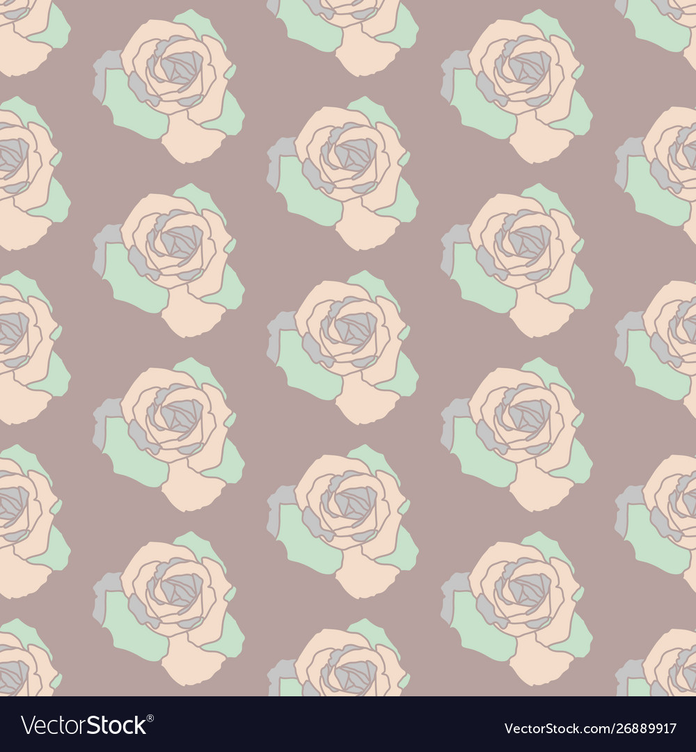 Repeat seamless pattern with roses Vector Image Repeat seamless pattern with roses