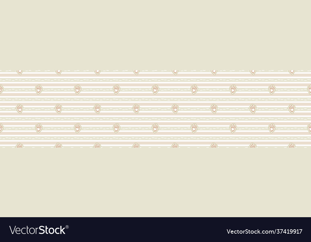 Seamless minimalist blockprint acorn border vector image Seamless minimalist blockprint acorn border