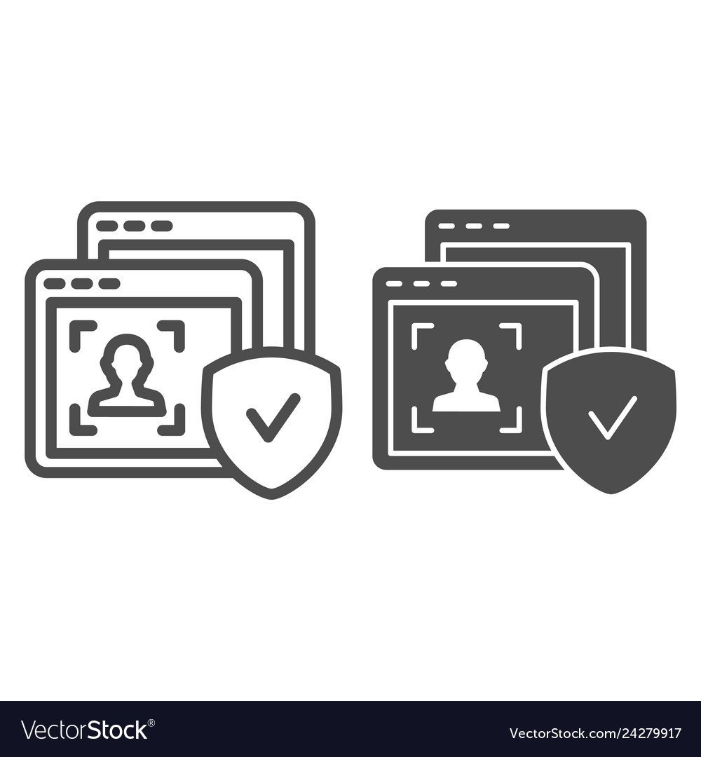 Sign up page window line and glyph icon web