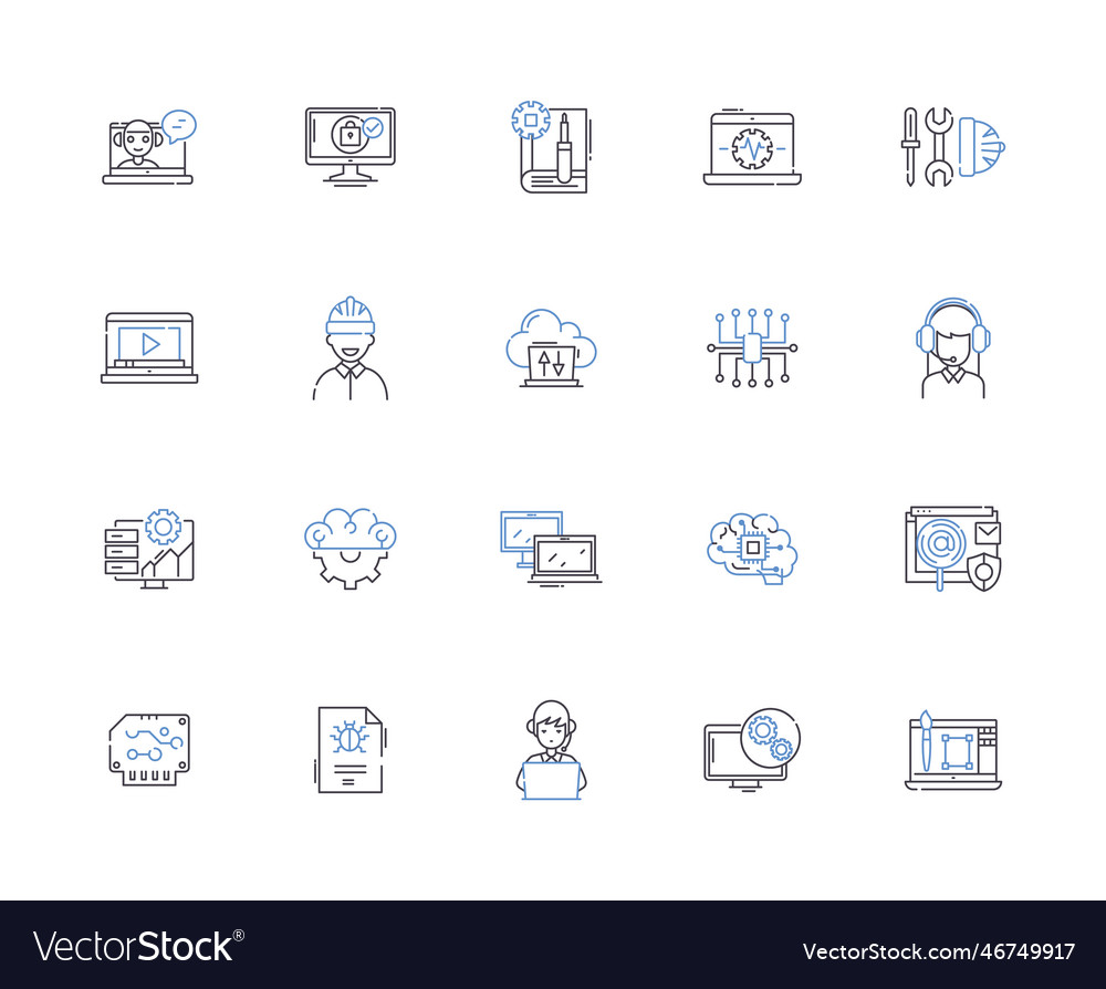 Web-Programmierung Umriss Icons Sammlung