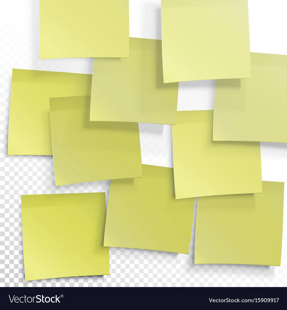 Yellow sticky notes editable template on Vector Image